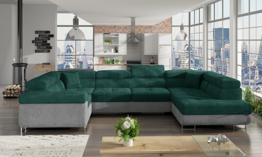 Marcelle Hjørnesovesofa Grønn/Grå