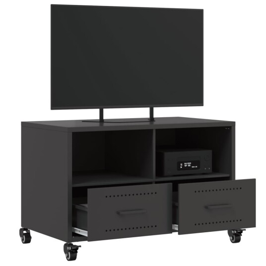 TV-benk svart 68x39x43,5 cm kaldvalset stål 846698