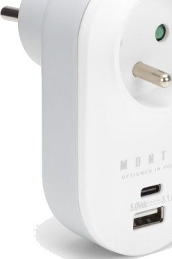 Montis Mt147 Hvit-Grå Nettverksfordeler Enkelt + Usb-A + Usb-C
