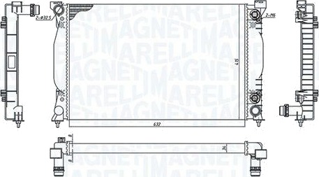 Radiator MAGNETI MARELLI 350213196500 Radiator MAGNETI MARELLI 350213196500