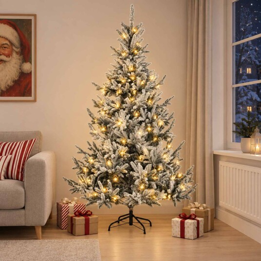 vidaXL Kunstig sammensatt juletre 120 cm 150 LED-lys Varmhvit