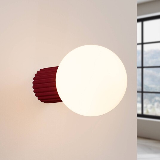 Vegglampe ORBI SOLLUX LIGHTING dimbar Rød Baderom Aluminium Kule