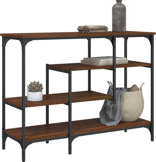 Konsollbord med hyller brun eik 100x35x75 cm 8721012195738