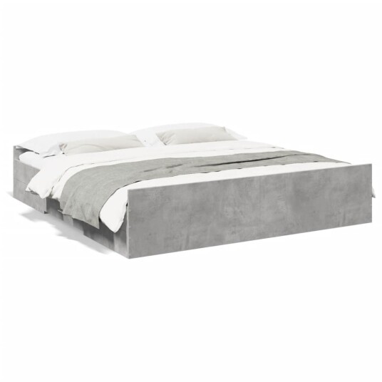 Sengeramme med skuffer betonggrå 180x200 cm konstruert tre 8721102619281