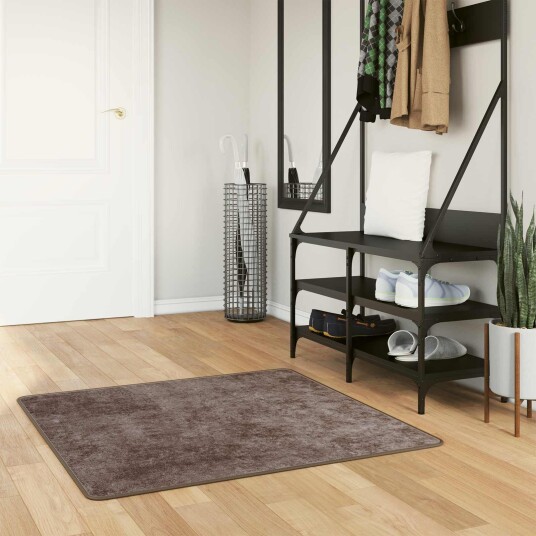 Teppe Runner MARSA Grå 100 x 100 cm Polyester og PVC