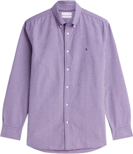 Tommy Hilfiger Heritage Oxford Tartan Rf Shirt   Purple   L