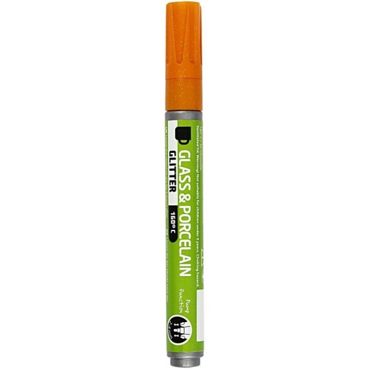 Creativ Company Glass  Og Porselenspenn Glitter Oransje