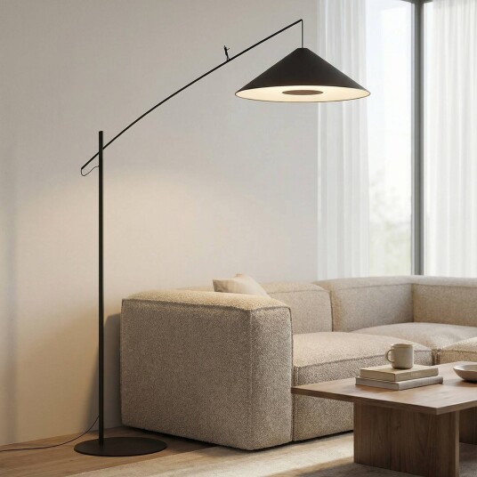 Euluna Buelampe Poise Nowodvorski Lighting Sort Stue / spisestue Metall Moderne Gulvlampe skjerm