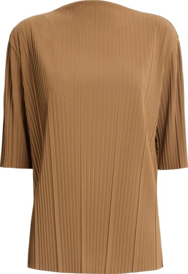 Max Mara Silkebluse Dame Brun S med Myk Drapering