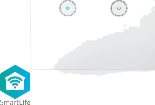 SmartLife Veggbryter | Wi Fi | Dobbel | Wall Mount | 1000 W | Android™ / IOS | Glass | Hvit
