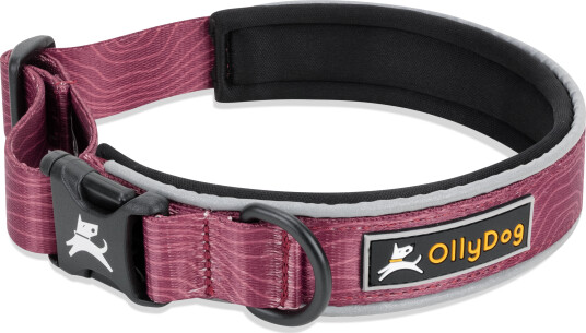 Ollydog Flagstaff Reflective Comfort Collar Rosewood L Rosewood