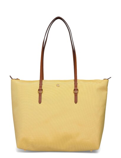 Lauren Ralph Lauren Nylon Medium Keaton Tote Bag Yellow ONE SIZE