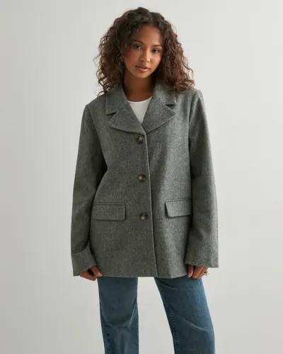 Pieces   Grå   Pcbianca Ls Blazer Jacket Noos