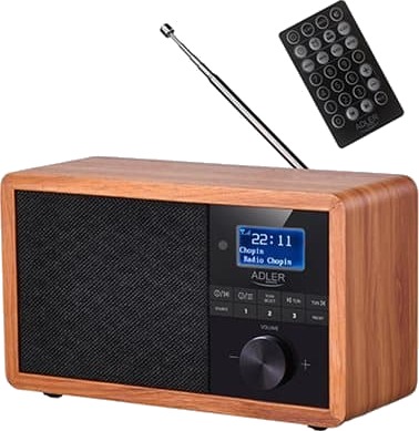 Adler DAB+ Radio med Bluetooth, USB og Alarm Brun Adler DAB+ Radio med Bluetooth, USB og Alarm Brun