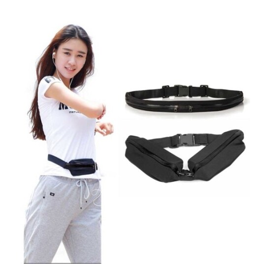 Utvidbar midjepose Runner Belt Bag Sport Mobiltelefon svart one size Utvidbar midjepose Runner Belt Bag Sport Mobiltelefon svart one size