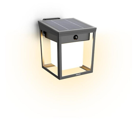 Blaise vegglampe utendørs IP44 1,5W 3000 Kelvin m/sensor - Solcelle - Antrasitt