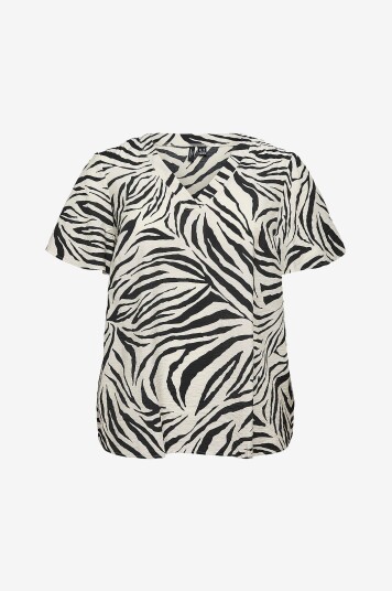 Vero Moda Curve   Bluse vmcJosie SS V neck   Grå