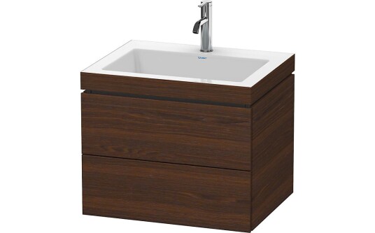 Duravit L-Cube Servantskap m/2 skuffer 600x500x480 mm Børstet Valnøtt