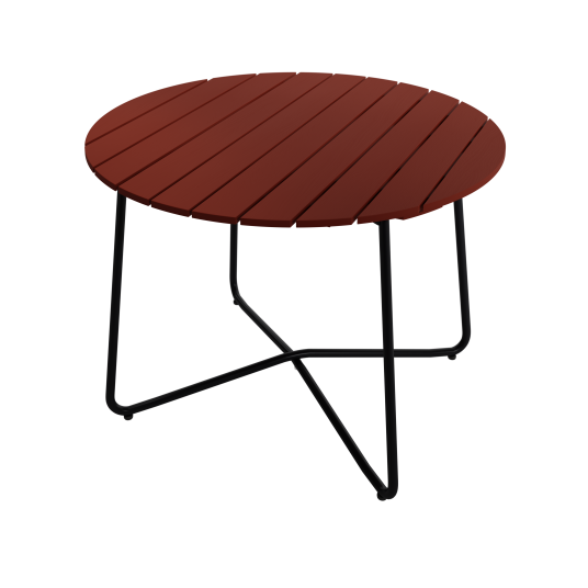 9A Bord Ø100 cm Mørkerød / Sort