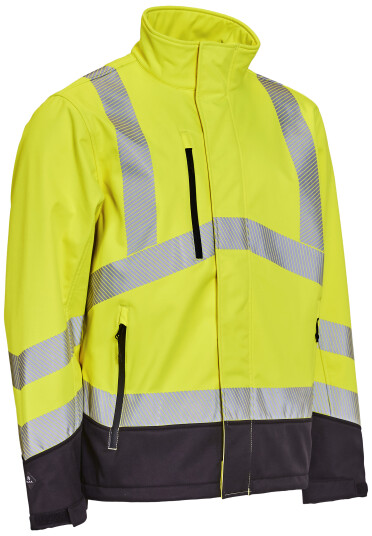 Elka Hi Vis Softshelljakke 116505r Gul/svart Str. 4XL
