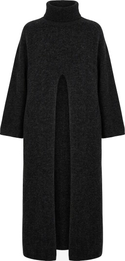 Vila Virolfie Long Open Knit Pullover/Ka   BLACK   M