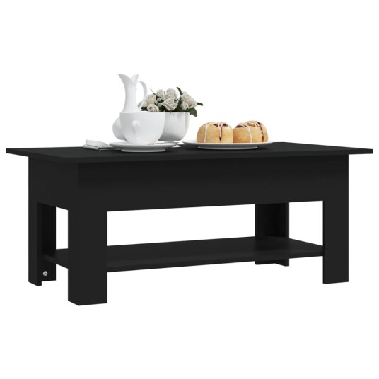 vidaXL Salongbord svart 102x55x42 cm sponplate