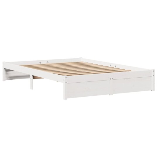 Sengeramme med hodegavl hvit 140x190 cm heltre furu 3306729