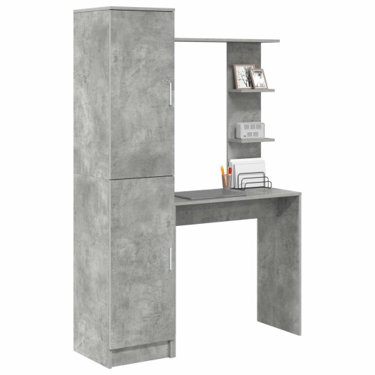 Skrivebord 2 pcs Betonggrå Skrivebord 2 pcs Betonggrå
