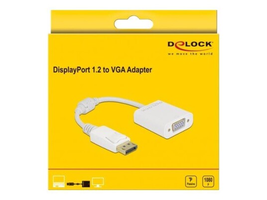 Delock video adapter - DisplayPort til HD-15 (VGA) - 15 cm