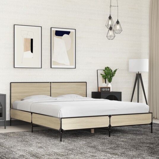 Sengeramme sonoma eik 160x200 cm konstruert tre og metall 8721102613043 Sengeramme sonoma eik 160x200 cm konstruert tre og metall 8721102613043
