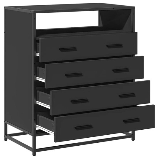 Kommode svart 70x41x83,5 cm konstruert tre 8721102841484