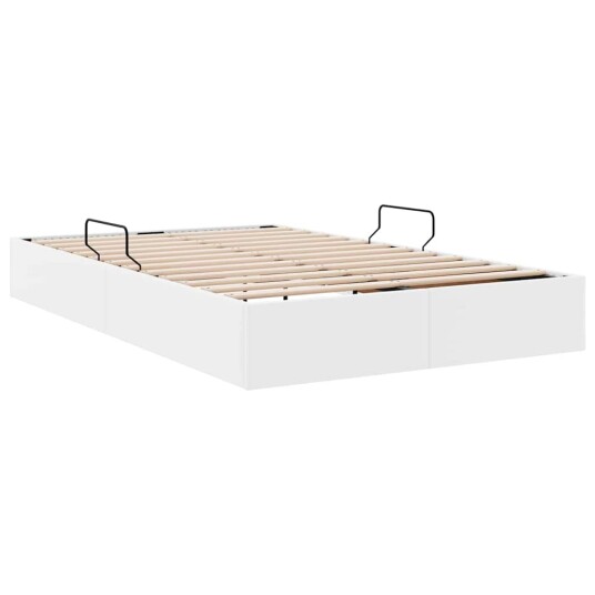 Seng med Oppbevaring med madrass Ren Hvit 120 x 190 cm Kunstlær