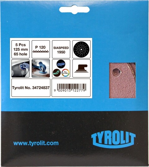 Tyrolit SIASPEED 1950 Borrelåssliperondell 5-pakning K120, Maskintilbehør & forbruk