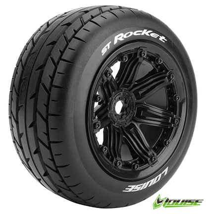 LouiseRC 3286B Tires & Wheels ST-ROCKET 1/8 Truck Beadlock Bla LouiseRC 3286B Tires & Wheels ST-ROCKET 1/8 Truck Beadlock Bla