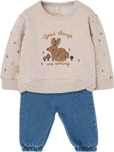 Boboli Set Knit For Baby Girl Bci Beige 56