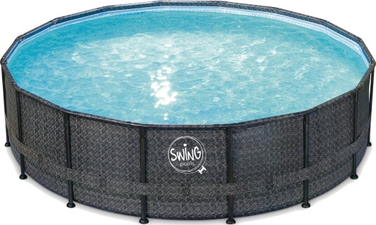 Swing Pools Elite Bassengsett 488x122 cm Svart