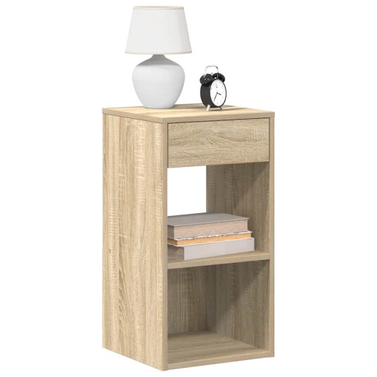  Nattbord med skuff 2 stk sonoma eik 35x34x66,5 cm 8721158575975