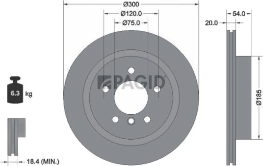 PAGID 54966NHC Bremseskive PAGID 54966NHC Bremseskive