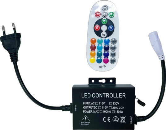 230V RGB CLIP ON controller Inkl. endestykke til 230V minnefunksjon 100 m