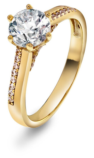 Pan Jewelry Ring i forgylt sølv med zirkonia størrelse 50