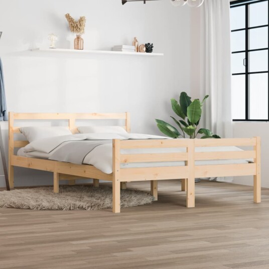 vidaXL Sengeramme heltre 150x200 cm 5FT King Size vidaXL Sengeramme heltre 150x200 cm 5FT King Size