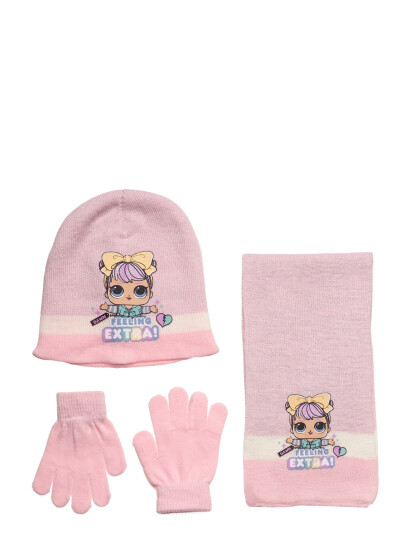 L.O.L Bonnet & Scarf & Gloves - Pink - 52 L.O.L Bonnet & Scarf & Gloves - Pink - 52