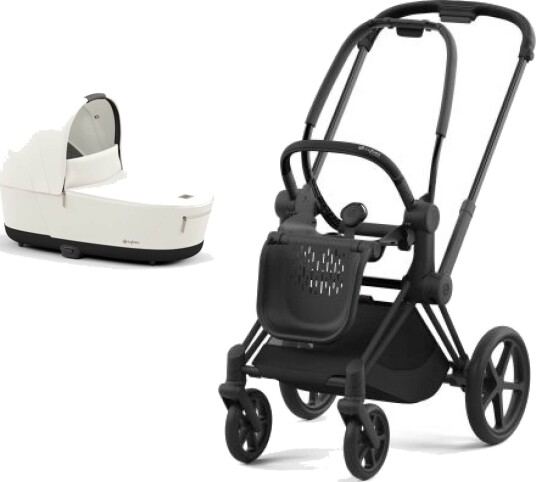 Cybex Barnevogn Priam Matt Black Inkl. Bag Off White
