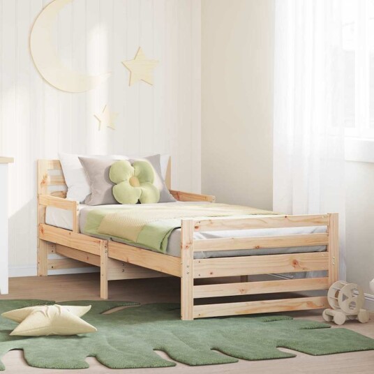 Sengestamme med hodegjerde Brun 80 x 200 cm Konstruert tre Sengestamme med hodegjerde Brun 80 x 200 cm Konstruert tre
