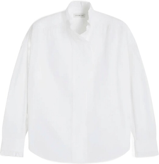 Tommy Hilfiger Poplin Blouse With Ruffles   White   34