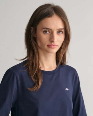 Langermet t-skjorte med logo EVENING BLUE S