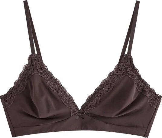 Lindex Soft Bra In Micro Material - Brown - M