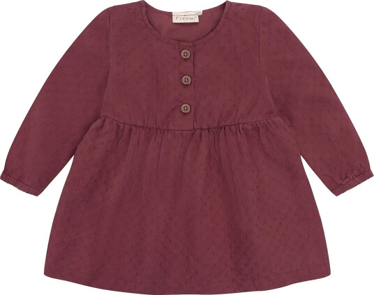 Blå Dress Ls Woven Burgundy 92