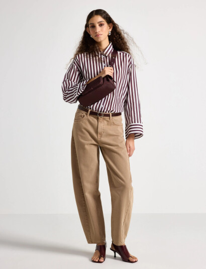 Lindex Barrel Bukser Med Ankellængde   Beige   44
