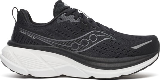 Saucony Mens Hurricane 25 Wide Black/white 9"